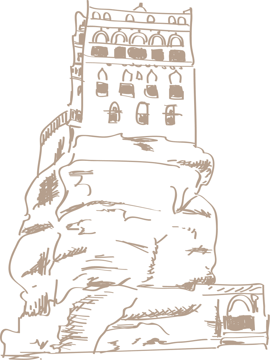 Yemeni architecture line art